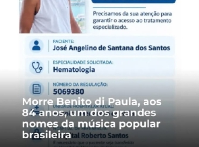 Paciente está há 19 dias internado no Hospital Menandro de Faria aguardando regulação para hematologista